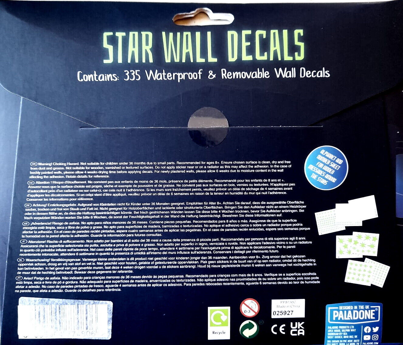 335 SUPER BRIGHT Glow In The Dark Star Wall Decals Decoration Stickers Luminous 