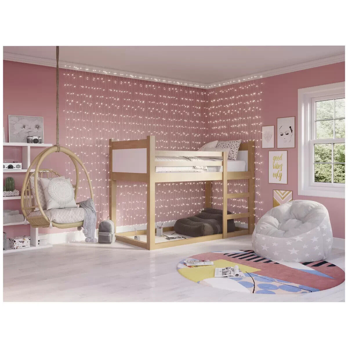 AVAH Fairy String Light Curtain 3M x 3M 1200 LED Dimmable Remote Timer 8 mode