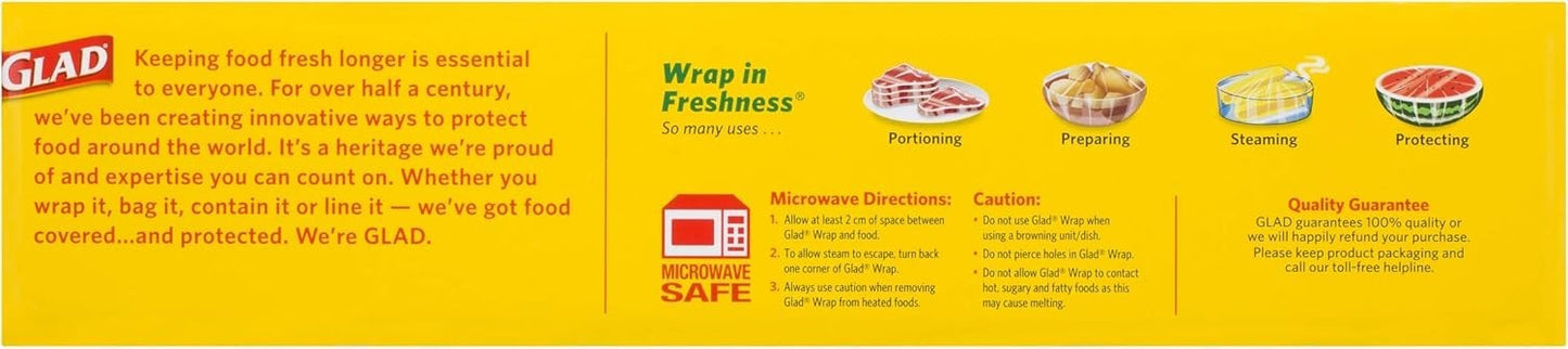Glad Sealing Wrap Food Wrapping Cover Multipurpose BPA-Free Seal 33CM x 300M