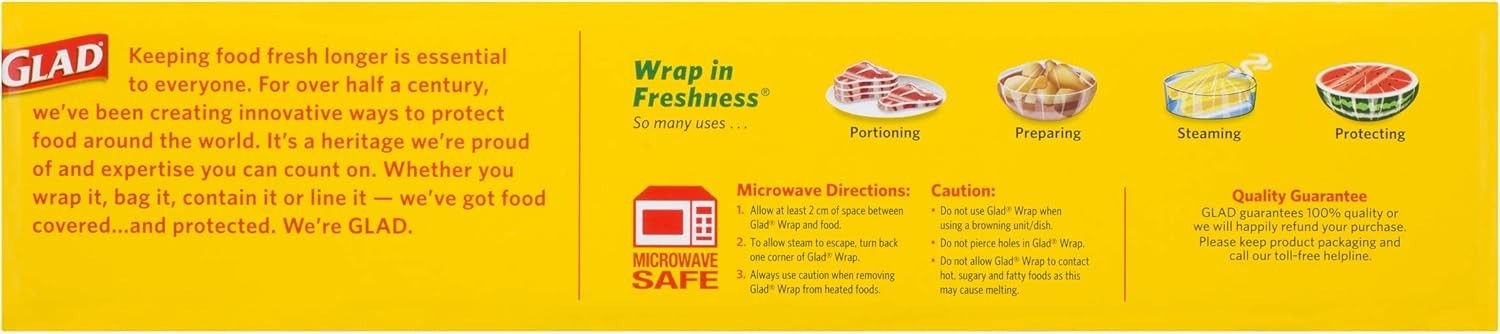 Glad Sealing Wrap Food Wrapping Cover Multipurpose BPA-Free Seal 33CM x 300M