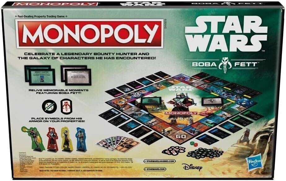Hasbro Monopoly: Star Wars Boba Fett Edition Board Game for Children from 8 Year