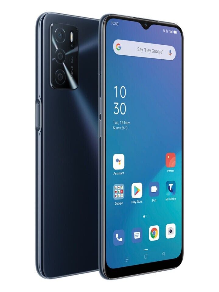TELSTRA OPPO A16s 4G 4GX 64GB BLACK 6.52" SCREEN ANDROID BLUE TICK MOBILE PHONE