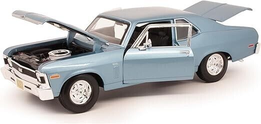 Maisto 1:18 1970 Chevrolet Nova SS Coupe Blue Die Cast Toy Diecast Car