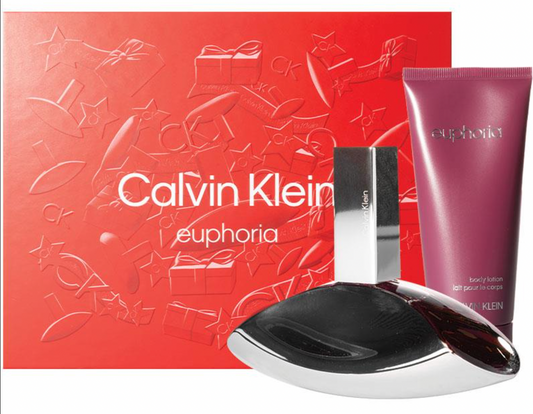 Calvin Klein Euphoria 2pcs Gift Set 100ml EDP Spray & 100ml Body Lotion