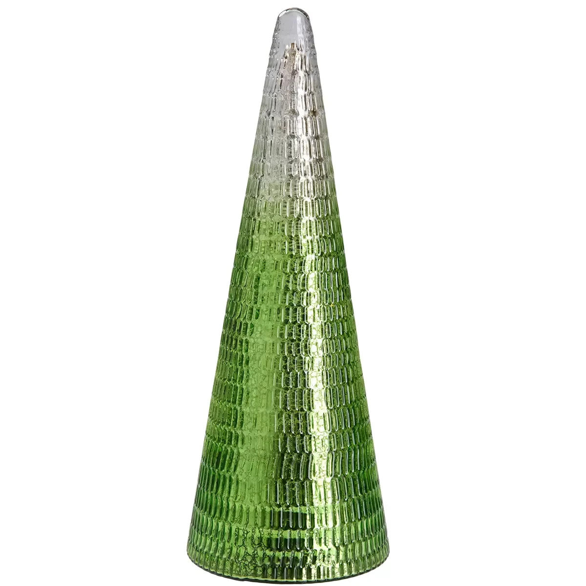 5pcs Glass Christmas Tree LED Light Decor Tabletop Ornament Centrepiece Green