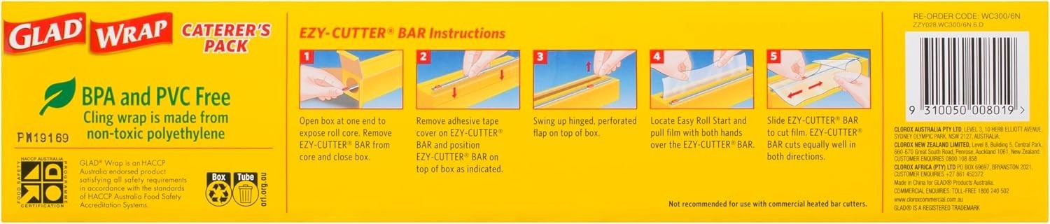 Glad Sealing Wrap Food Wrapping Cover Multipurpose BPA-Free Seal 33CM x 300M