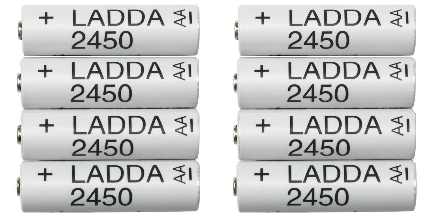 LADDA AAA & AA Rechargeable NiMH 500 900 1900 2450 mAh Batteries