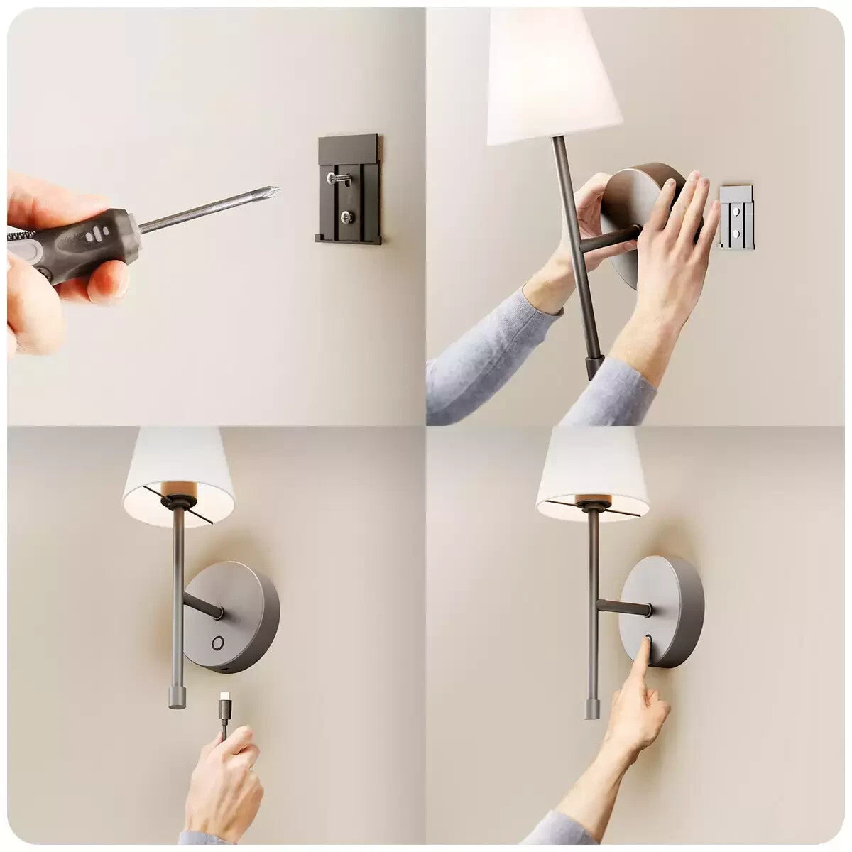 Globe LED Wall Sconce Wireless Light 2 Pack 2700K Colour Temperature