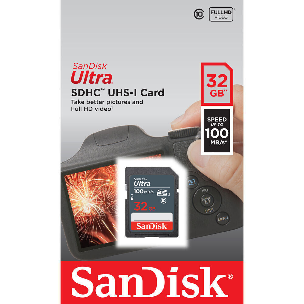 SD Card SanDisk Ultra 32GB 64GB 128GB 256GB Class10 SD HD Camera Memory Card