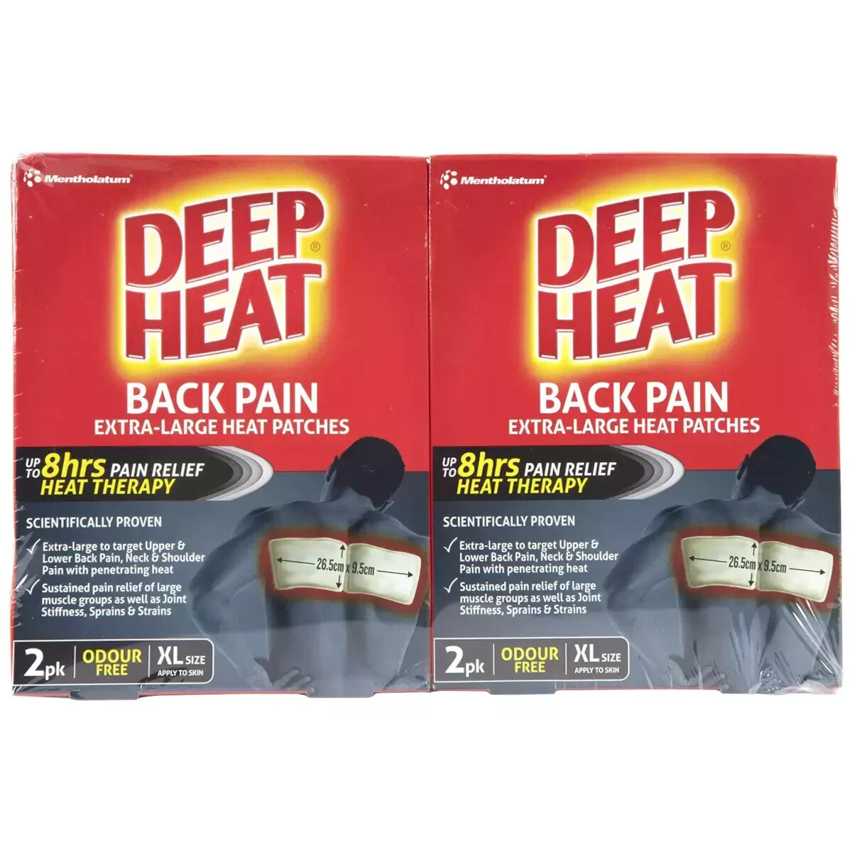4 X Deep Heat Back Pain Extra-Large Heat Patches 2 Pack