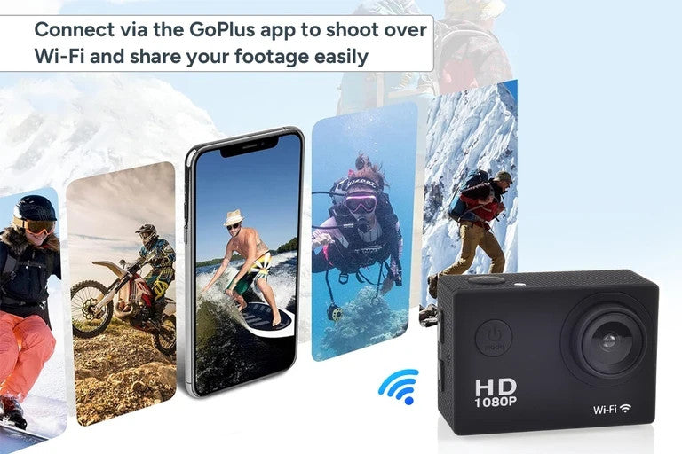 1080P Action Camera HD WiFi DV Sports Camcorder Underwater Cam Video Recorder