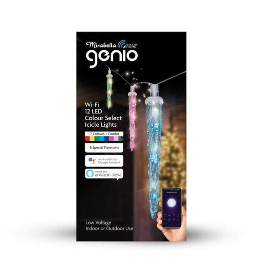 Mirabella Genio Wi-fi 12 Led Colour Select Icicle Lights Brand New