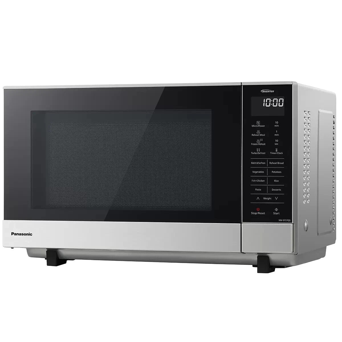 SILVER Panasonic® 27L Flatbed Inverter 1000W Microwave OVEN 7 Menus NNSF57QSQPQ