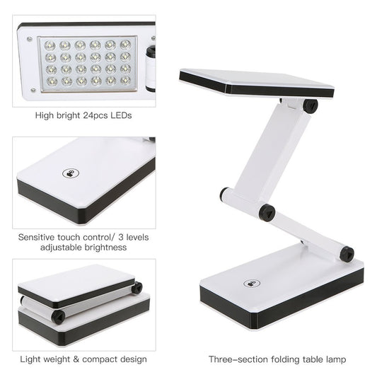 LED Desk Lamp Foldable Folding Lights for Home Office 3 level Dimming