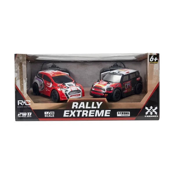 2 Pack 4 Ch 1:28 Remote Control Rally Extreme VS RC 2WD Toys Kids Christmas Gift