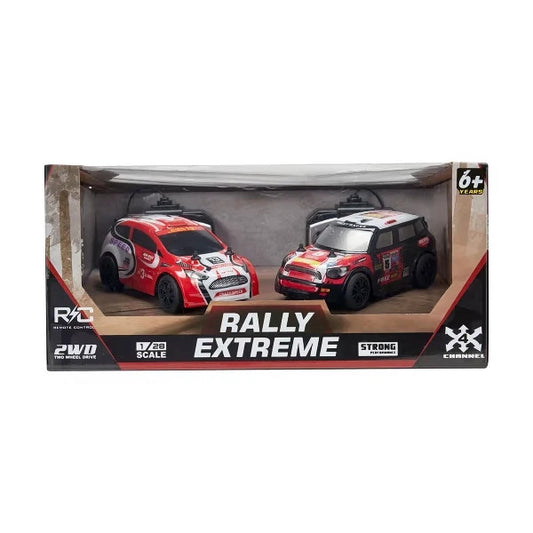2 Pack 4 Ch 1:28 Remote Control Rally Extreme VS RC 2WD Toys Kids Christmas Gift