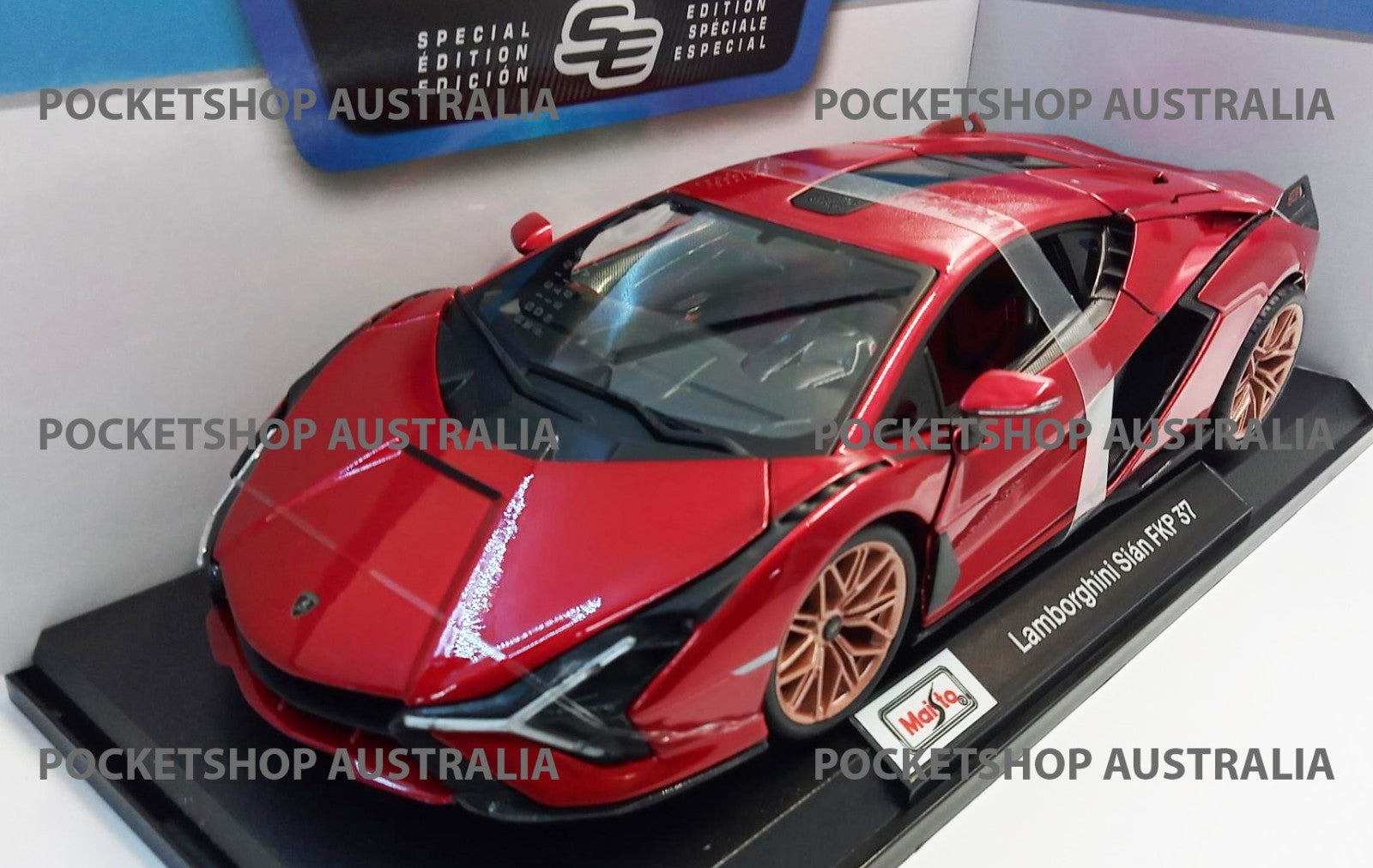 Maisto Red Lamborghini Sian FKP 37 1:18 special edition Diecast Display Toy Car