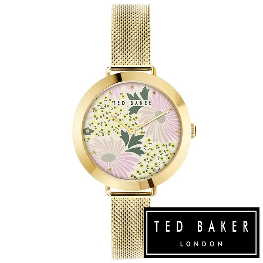 Ted Baker London Ammy Floral Gold Mesh Women's Watch BKPAMS305 RRP $249