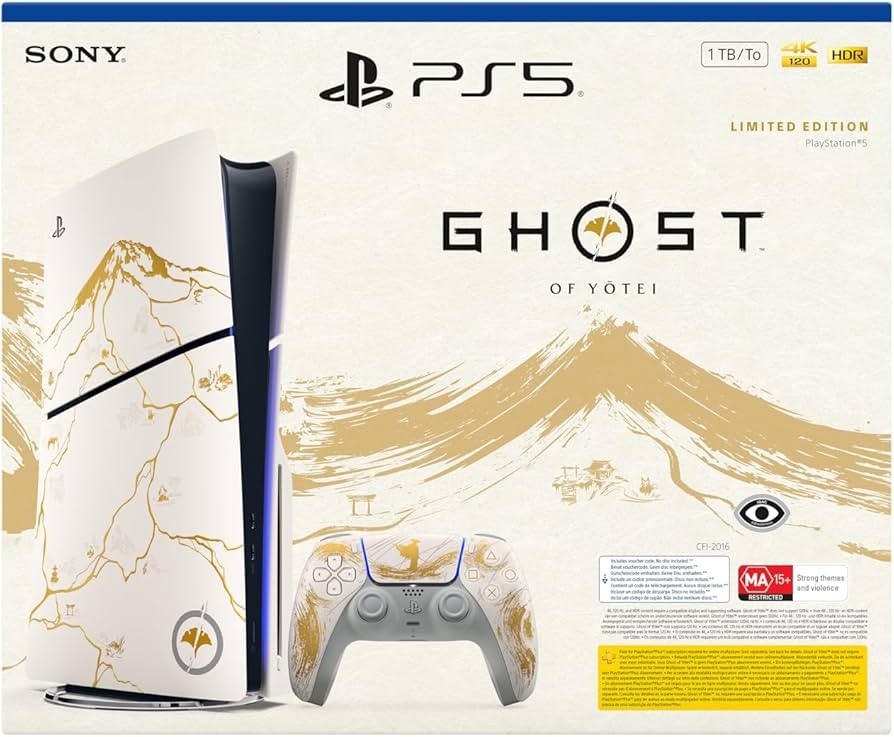 PS5 PlayStation 5 Console – Ghost of Yōtei Gold Limited Edition Bundle