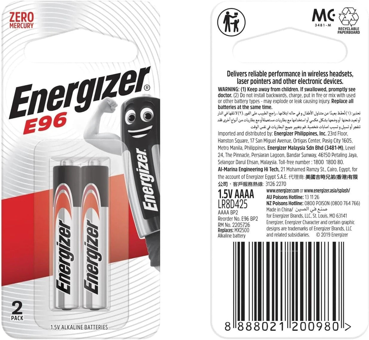 4 pcs Energizer AAAA 1.5V  E96  BP2 Alkaline Batteries EXP 12/2030 Melbourne