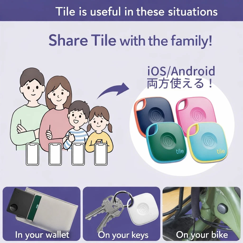 Life360 Tile Slim Wallet Finder Bluetooth Passport Tracker Card IOS Android
