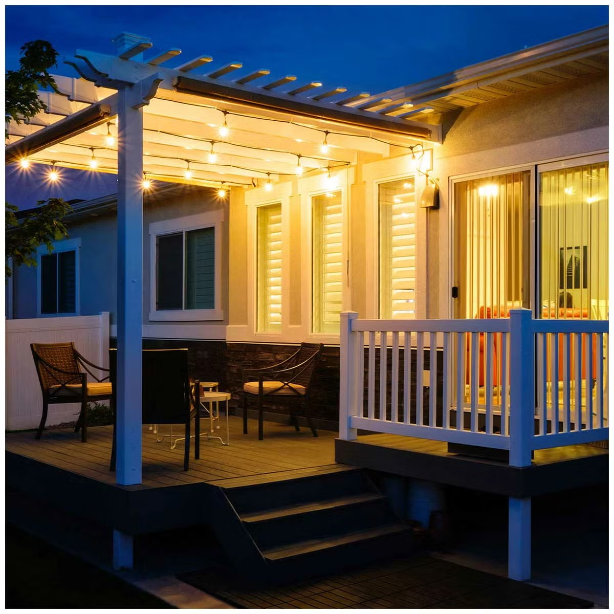 Feit Electric 14.6m/48ft Commercial LED String Lights Heavy Duty Indoor/Outdoor