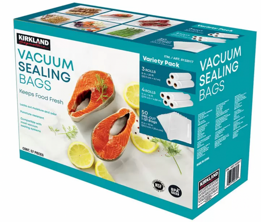 Kirkland Signature Vacuum Sealer Bags 57pcs Assortment Value Pack Sous Vide Tool