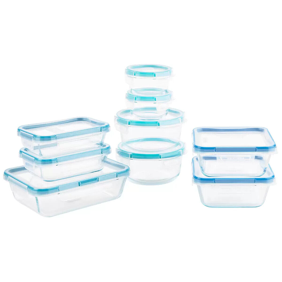 Snapware Pure Pyrex Glass Food Storage 18pcs Set Clear Airtight and Leakproof