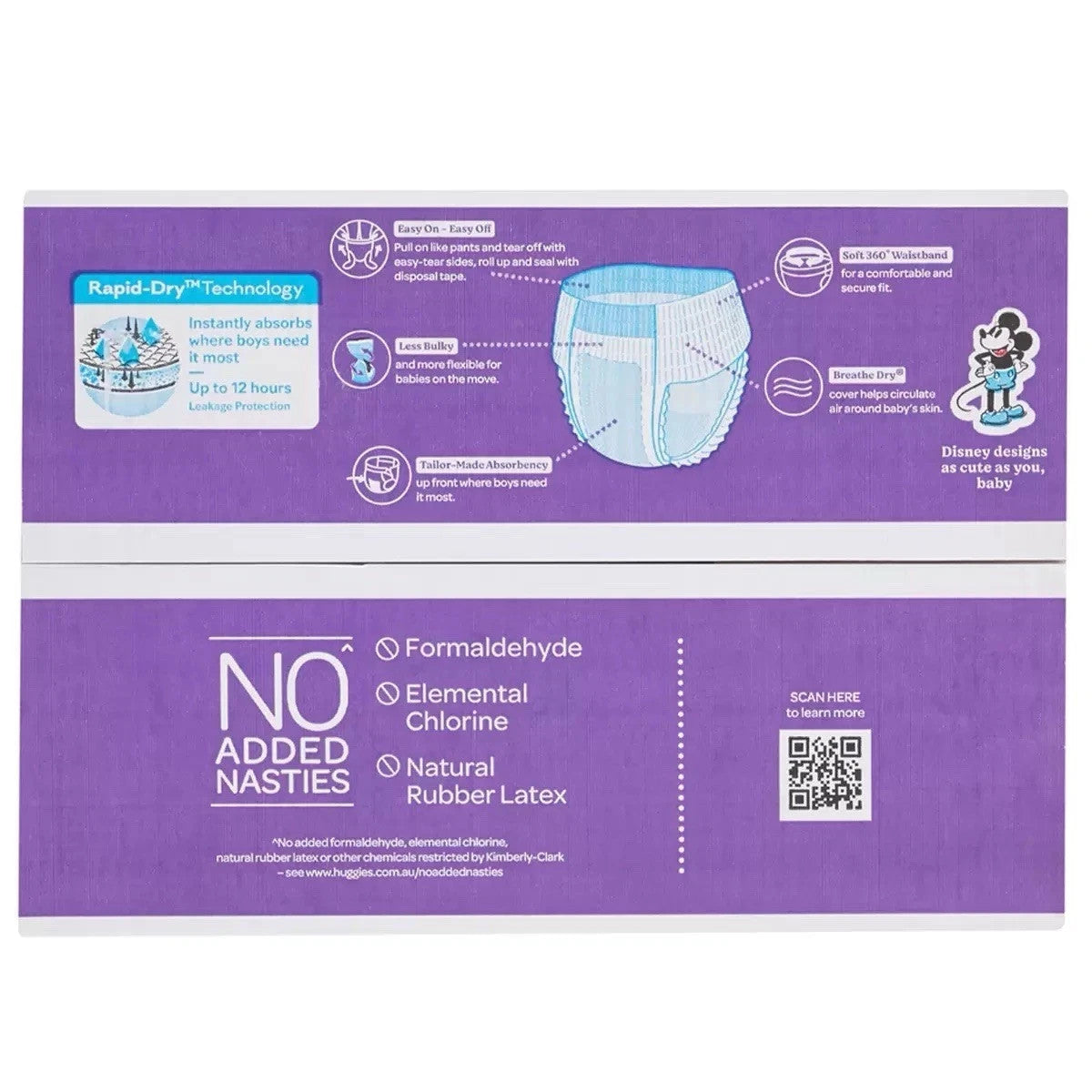 Huggies Boys  Size 6 Ultra Dry Nappy Pants Plus 68 Piece For Boys Pads 15Kg+