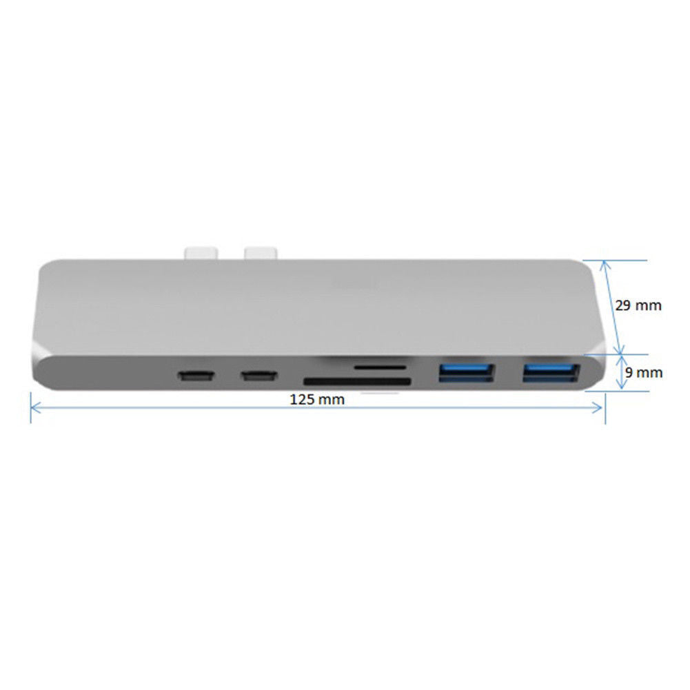 7in1 USB-C Type C HD Output 4K HDMI USB 3.0 Adapter SD TF CARD HUB MacBook Pro