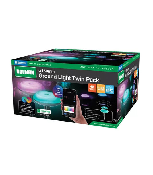 Holman Industries 150mm Smart Garden Ground Light Twin Pack RGB Bluetooth