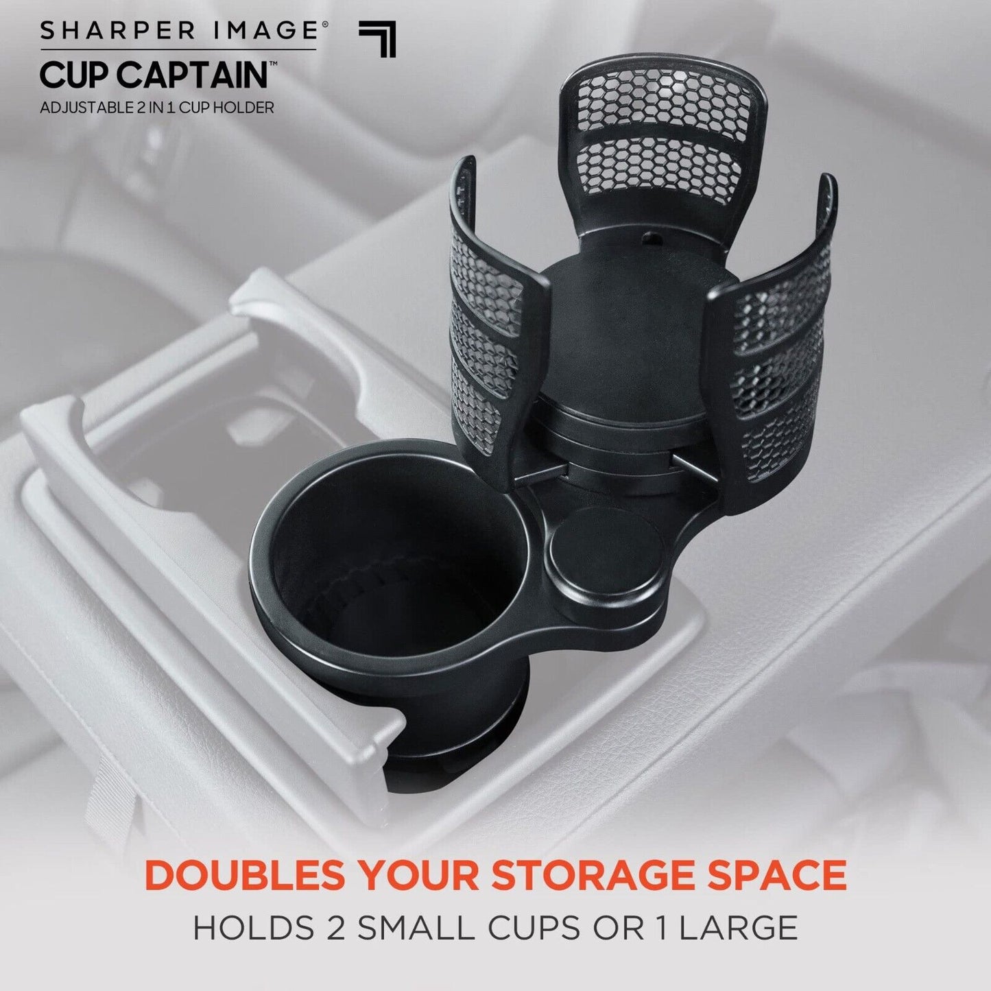 Cup Captain AS SEEN ON TV 2 in 1 Car Truck Holder Doubles Storage Space