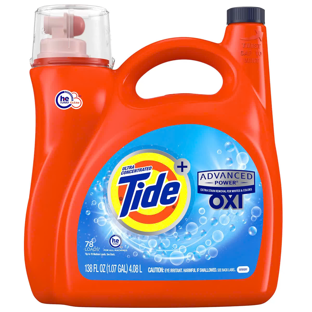 Tide OXI Advanced Power Laundry Detergent Liquid 4.08L Extra Stain Removal