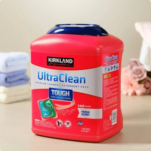 Kirkland Signature Laundry Detergent Pods 140 Pacs Tough on Stains Fresh Scent