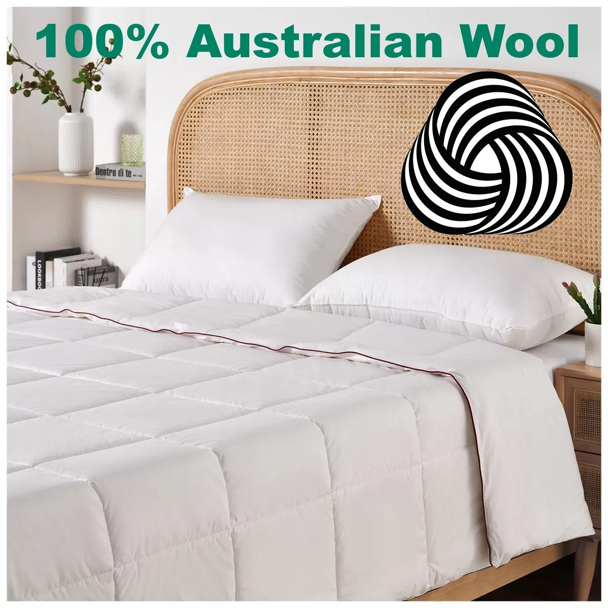 Onkaparinga 100% Australian Wool Quilt Cotton Cover Warm Comfortable King