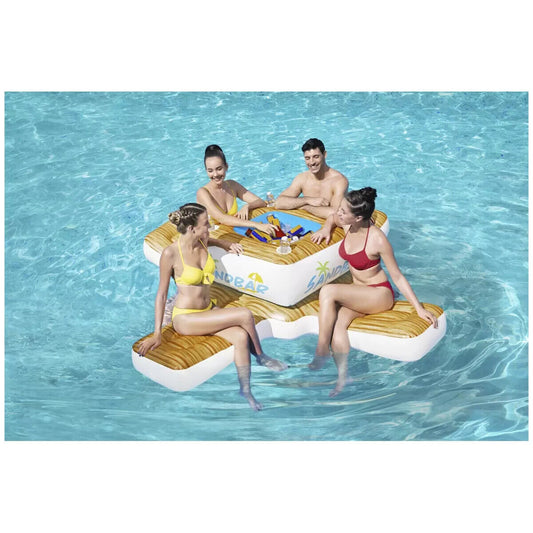 COOL Bestway Inflatable Pool Sandbar Water Float Island Bar Cooler Lounge  246cm