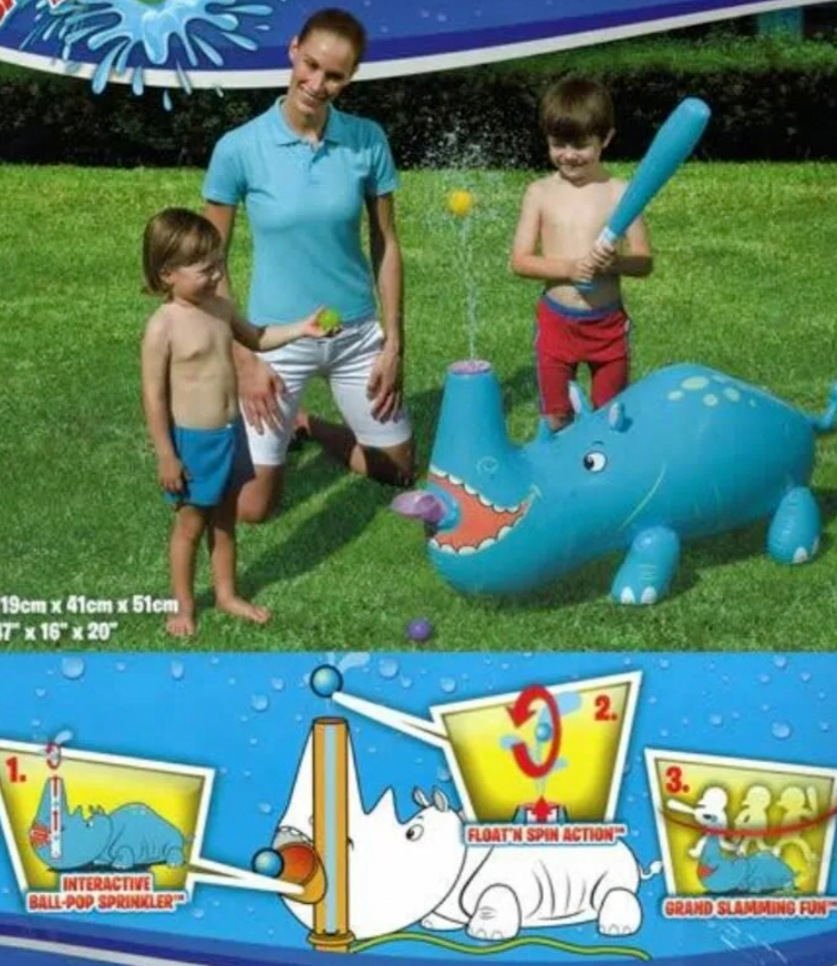 Bestway Inflatable Rhinoceros with ball 53046S Splash & Play Interactive