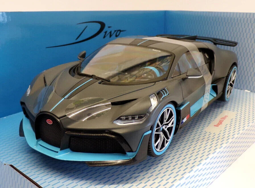 Maisto 1:18 Diecast Bugatti Divo Grey/Blue Brand New Toy Model Car