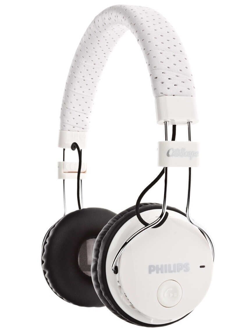 Philips CitiScape Headband Fixie Rich BASS Wired Headphones Mic Headset White