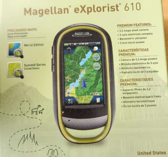 Magellan Explorist 610 GPS 3.2 MP Camera Barometric Altimeter 3" Touch Screen