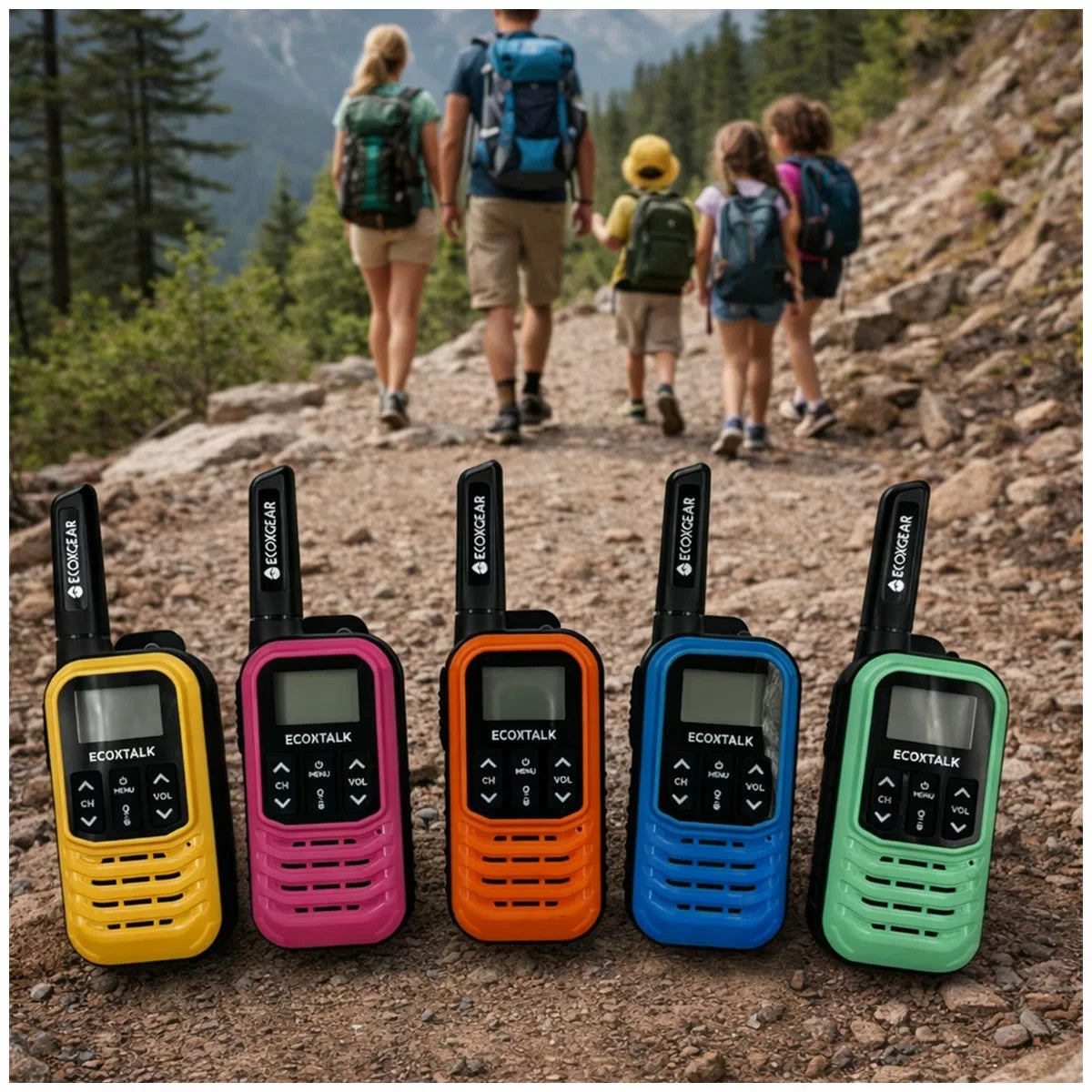 5X Ecoxgear Handheld Radio Walkie Talkie 5 Pack EXG50 5 Pack Multi Anaconda