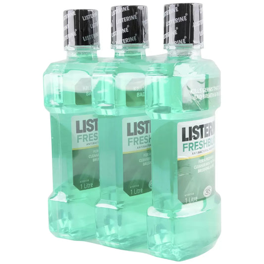 Listerine Freshburst Antiseptic Oral Gentle Mouthwash Mint Freshen Breath 3 x 1L
