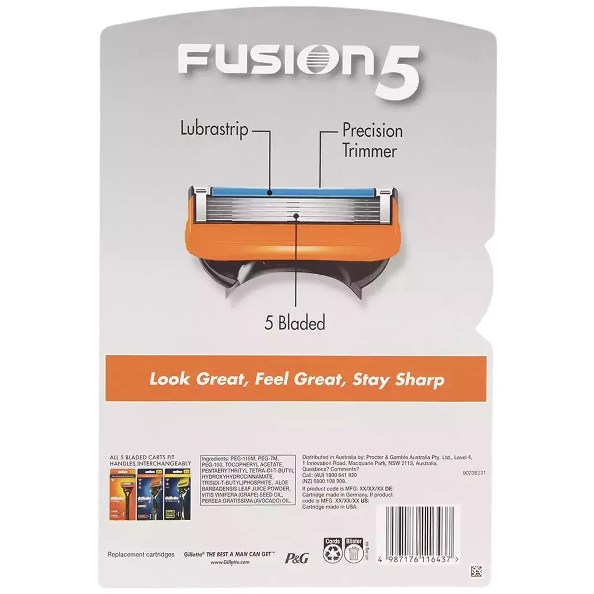 Genuine Gillette Fusion 5 Manual Cartridges 20 Pack Refill Precision Trimmer