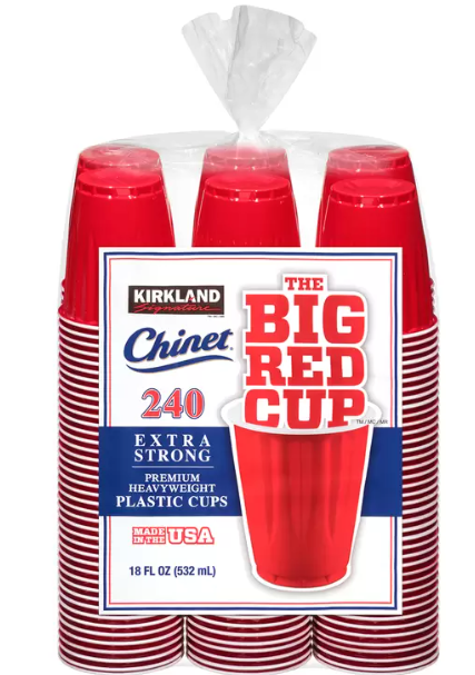 Kirkland Signature Chinet The Big Red Extra Strong Plastic Cups 240 x 532ml