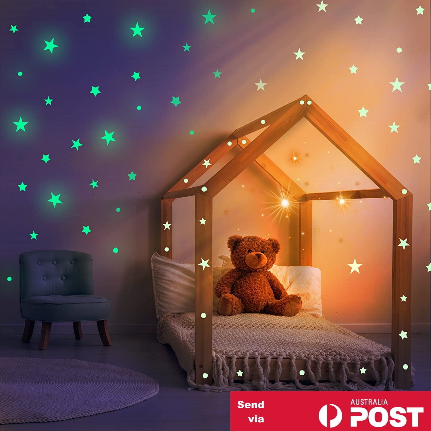 335 SUPER BRIGHT Glow In The Dark Star Wall Decals Decoration Stickers Luminous 