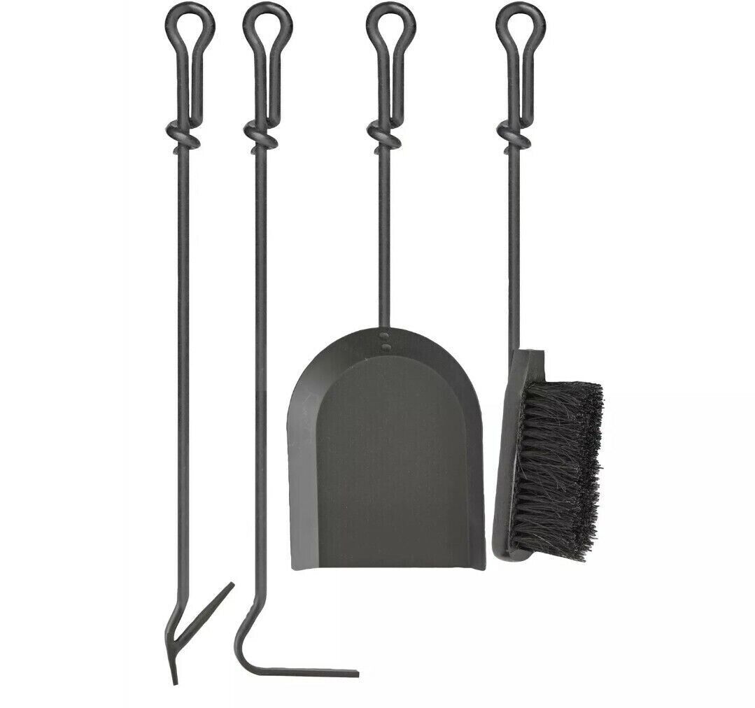 SCANDIA CLASSIC™ 5 Piece Fire Place Tool Set Fireplace Shovel Brush Poker +Stand