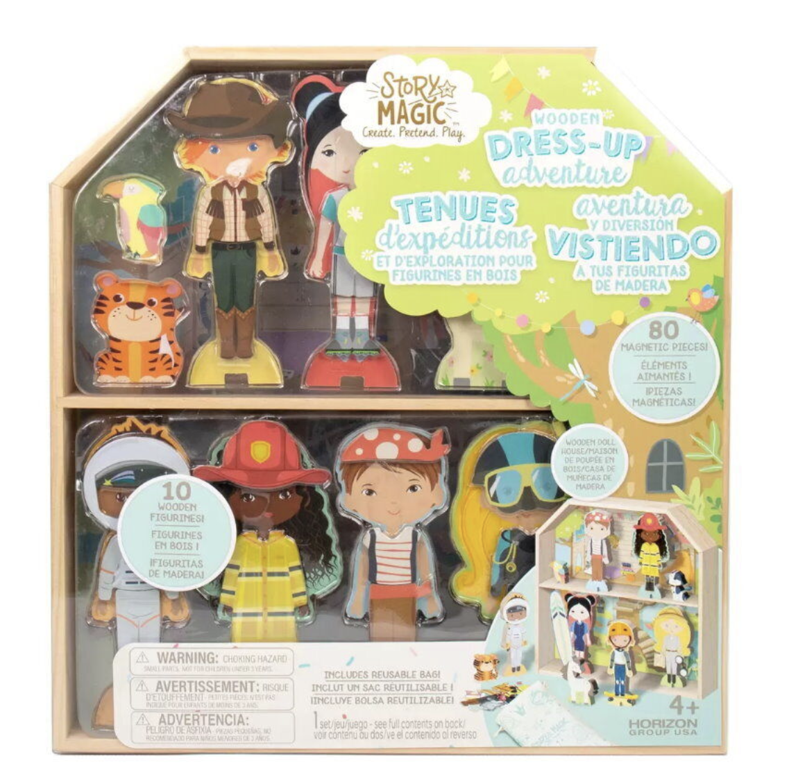 Story Magic Wooden Dress Up Dolls Assortment* 80 Magnetic Pieces Age 4+