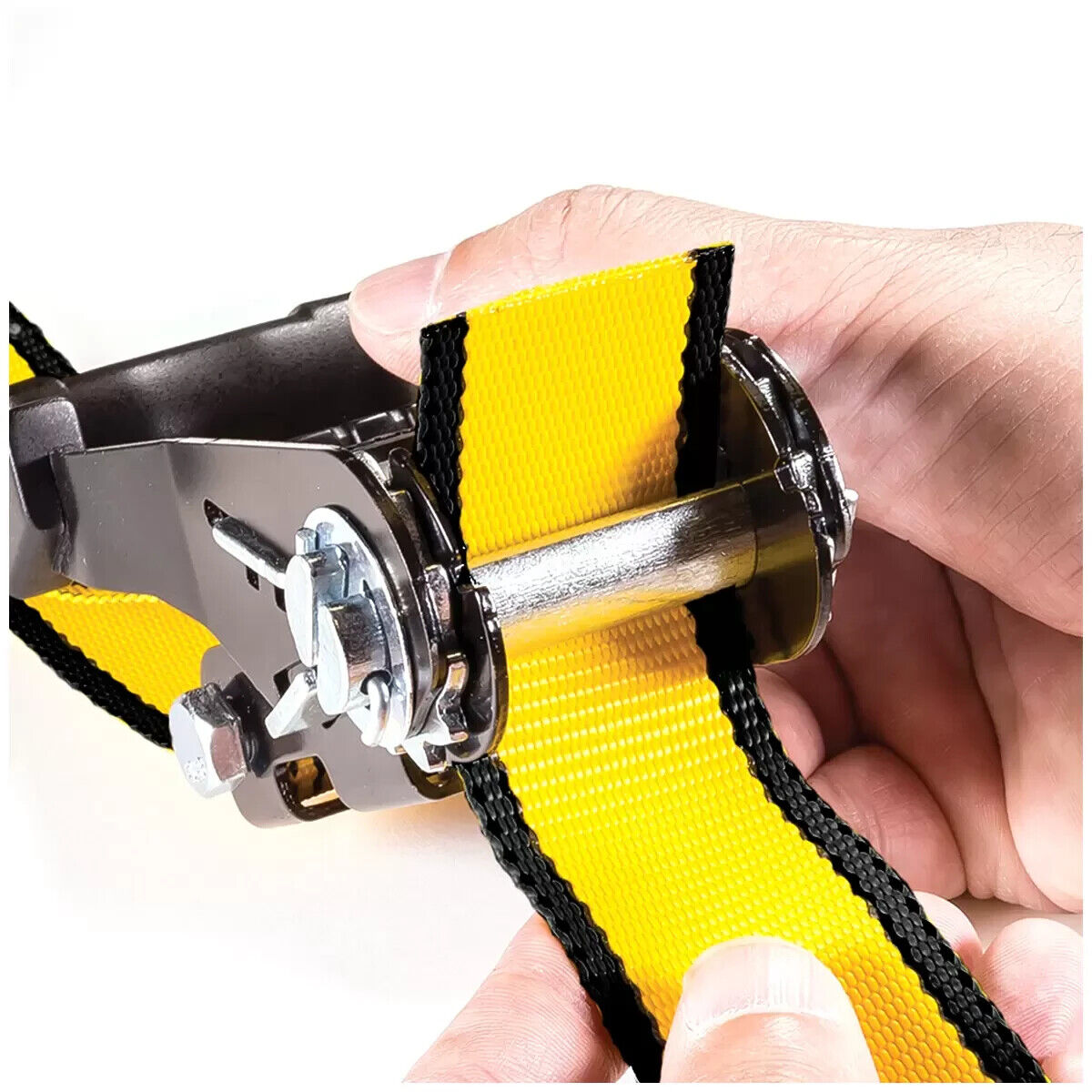 CAT Heavy Duty 4 PC Ratchet Tie Down Set 4.87m Long x3.8cm Wide Adjustable Strap