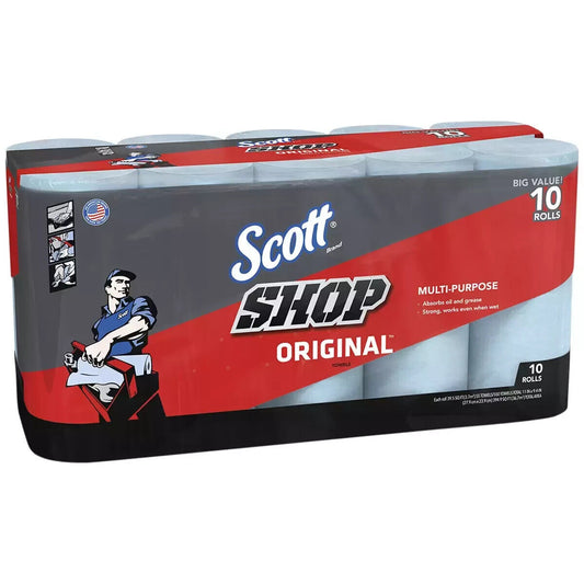 10X Scott Shop Multi-Purpose Cleaning Towel 55 Towels Per Roll Blue Cloths Heavy