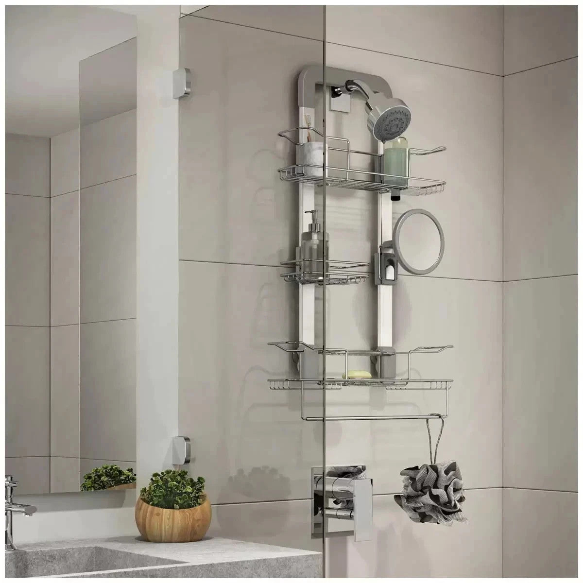 Artika Trent Hanging Shower Caddy Light Grey